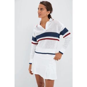 Tuckernuck Red White Blue Americana Mesh Fischer Sweater Women's Size Medium